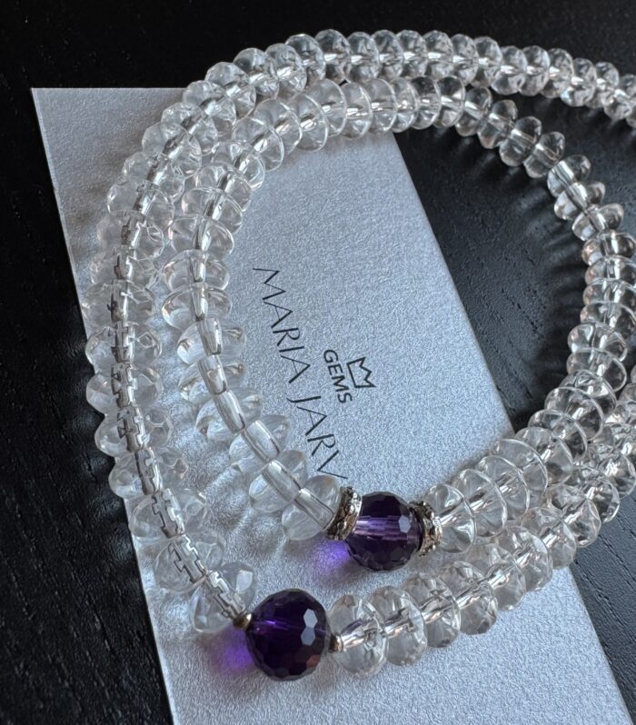 ROCK CRYSTAL AND AMETHYST BEADS