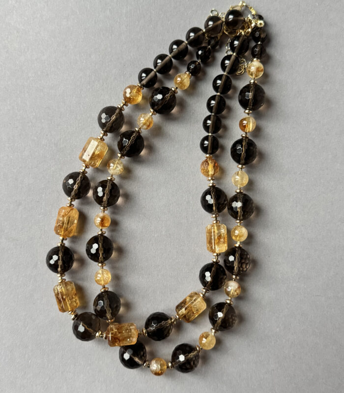 SMOKY QUARTZ AND CITRINE BEADS